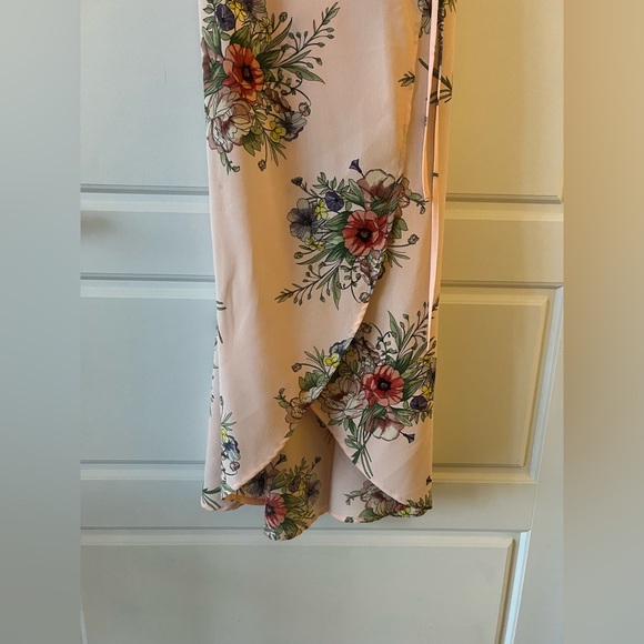 Topshop pink floral midi wrap dress, size 6 - Picture 5 of 6